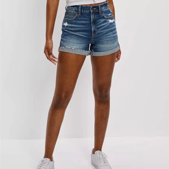 American Eagle 4 Highest Rise 90s Boyfriend Denim Shorts Women’s Distressed - Picture 1 of 11